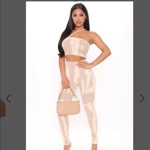 Better Try Again Legging Set - Taupe/combo